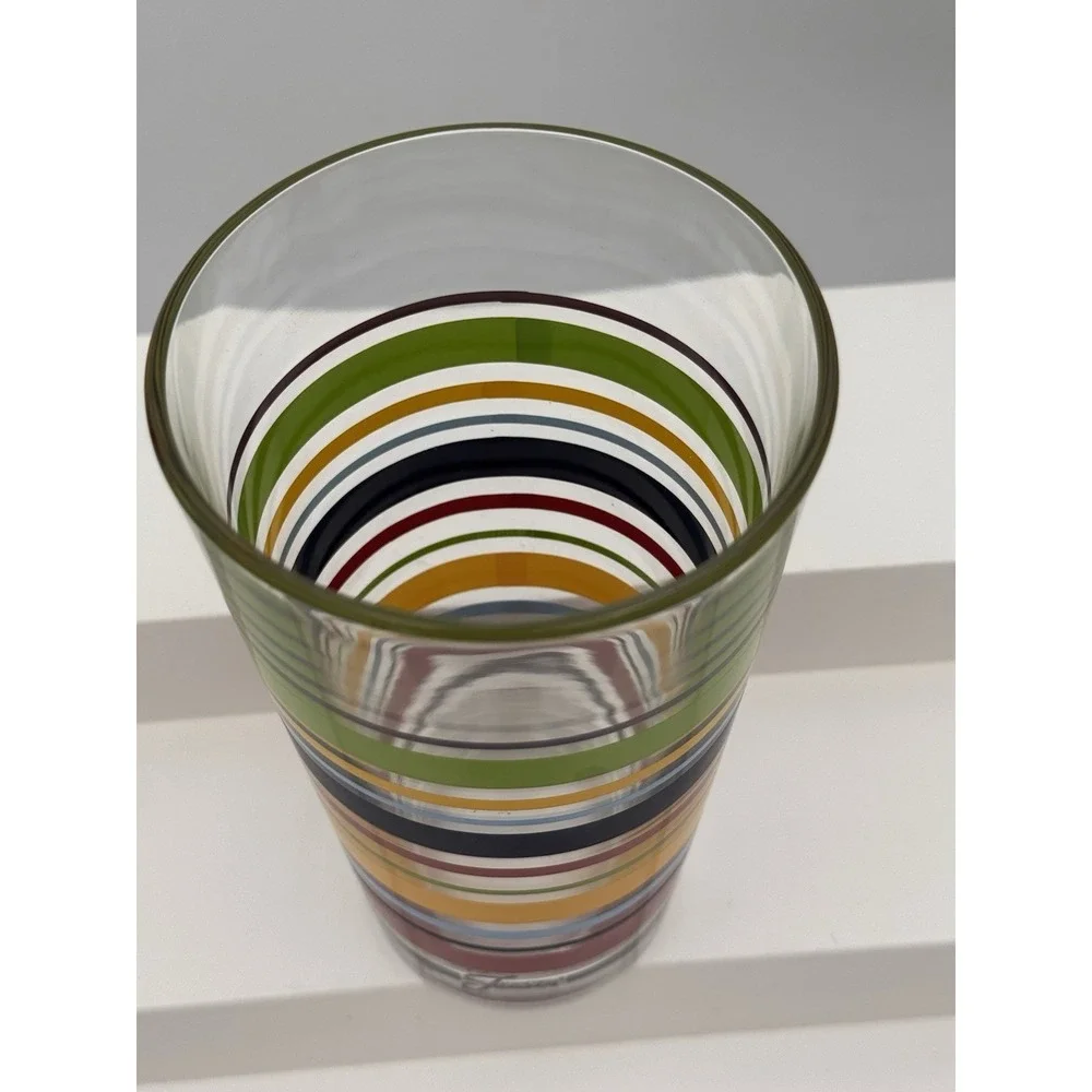 Libbey Fiestaware Tumblers Fiesta Stripes Mambo Drinking Glass 16oz Retired 6 Pc